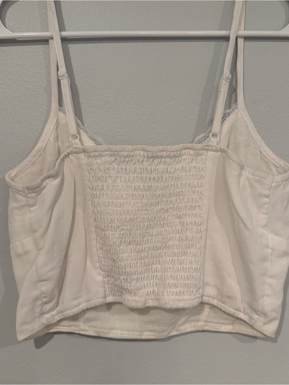 Women's Lace Trim White Camisole Bralette - Picture 4 of 5
